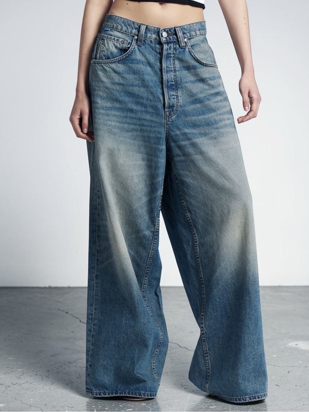 Cotton Citizen Jeans Baggy Wide Leg Distressed Jean | 28 NWT